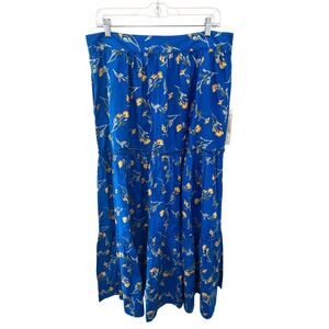 HAPPY x NATURE | Blue Floral Cotton Maxi Skirt NWT | XL